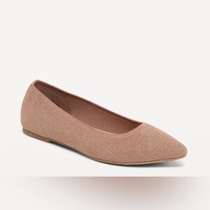 Old Navy Office Formal Metallic Textured-Knit Pointy-Toe Ballet Flats Shoes 8